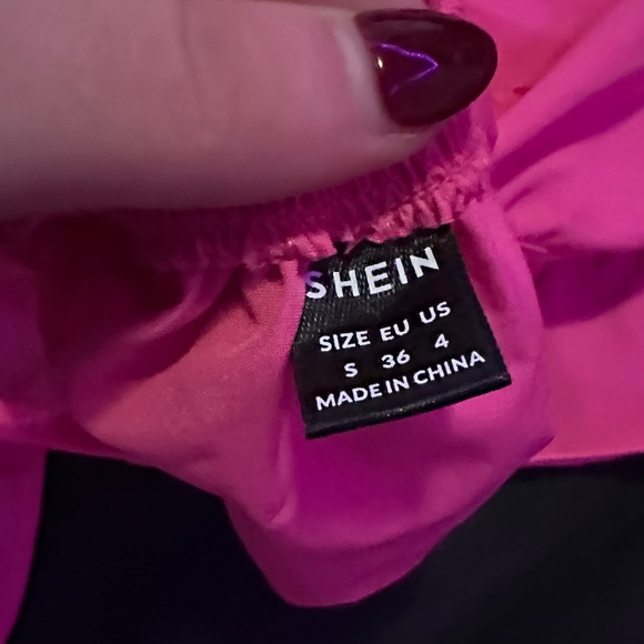 SHEIN Bright Pink Ruffled Top - Picture 2 of 3